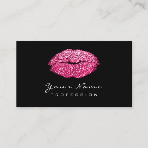 Makeup Artist Lips Pink Candy Lipstick Glitter Business Card