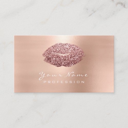 Makeup Artist Lips Pink Rose Glam Lipstick Glitter Business Card