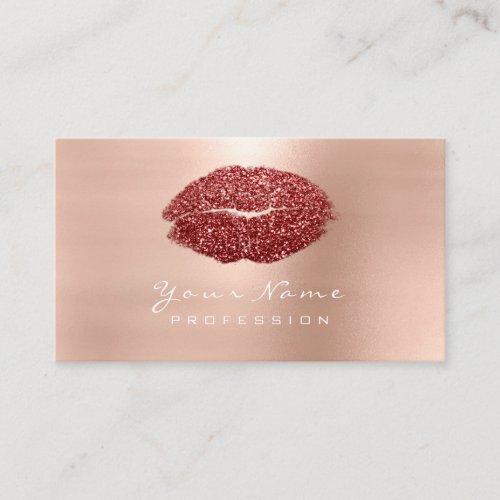 Makeup Artist Lips Powder Red Lipstick Glitter Business Card