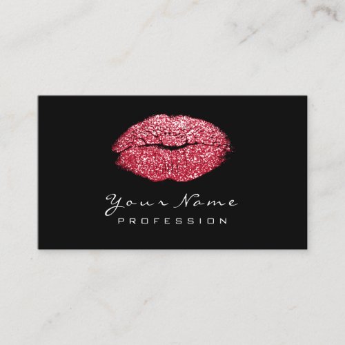 Makeup Artist Lips Red Candy Lipstick Glitter Business Card