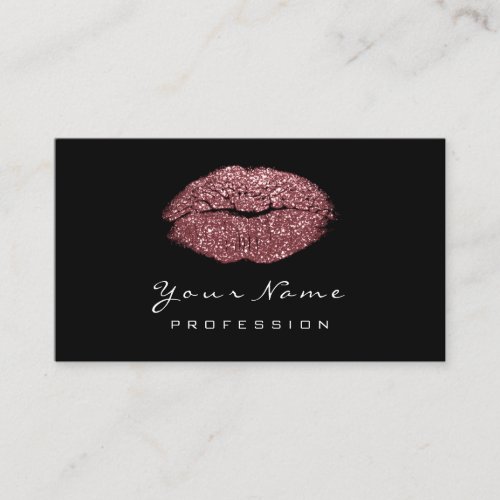 Makeup Artist Lips Rose Lux Skin Lipstick Glitter Business Card