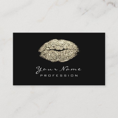 Makeup Artist Lips Sepia Gold  Lipstick Glitter Business Card