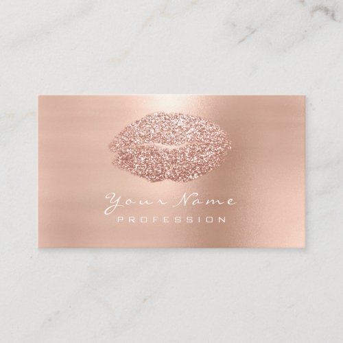 Makeup Artist Lips Skinny Rose Lipstick Glitter Business Card