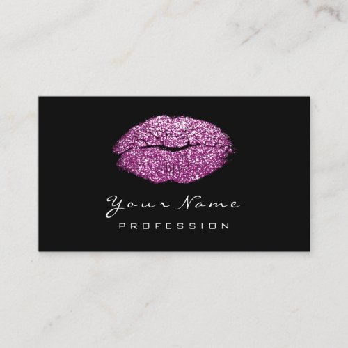 Makeup Artist Lips Violet Purple Lipstick Glitter Business Card