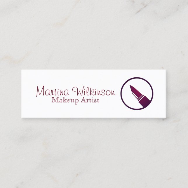 Makeup artist lipstic style cover mini business card (Front)