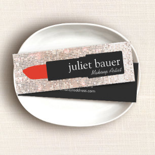 Makeup Artist Lipstick Beauty Mini Business Card