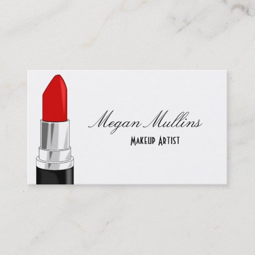 Customizable Makeup Artist Lipstick Business card