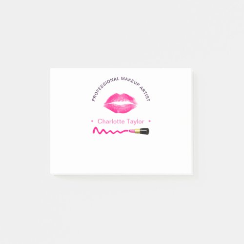 Makeup Artist Lovely Lips Personalized Post_it Notes