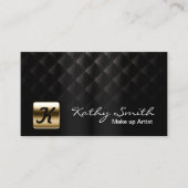 Makeup Artist Luxury Black & Gold Elegant Business Card (Front)