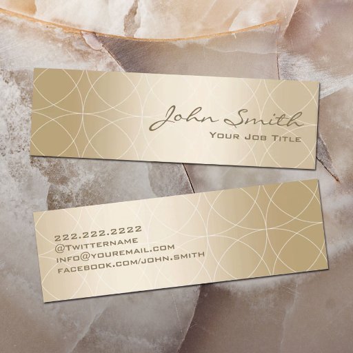 Customizable Luxury Geo Circles Gold Mini Business Card