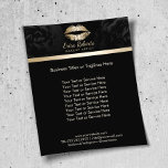 Makeup Artist Luxury Gold Lips Classy Black Floral Flyer<br><div class="desc">Makeup Artist Gold Lips Black Floral Beauty Salon Brochures.</div>