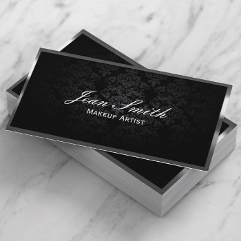 Makeup Artist Luxury Metal Border Business Card by cardfactory at Zazzle