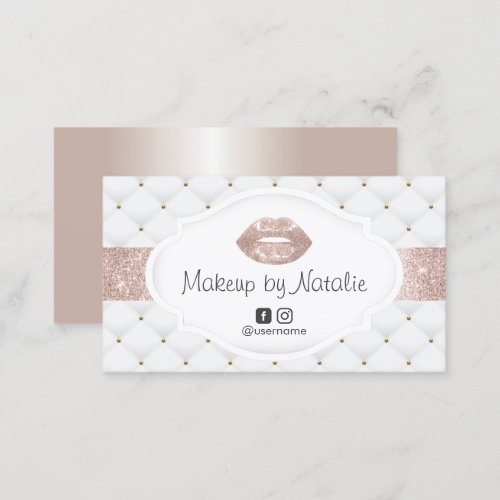 Makeup Artist Luxury Rose Gold Lips Beauty Salon Business Card