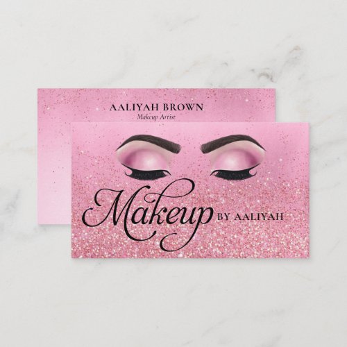 Makeup Artist Luxury Rose Red Glam Business Card