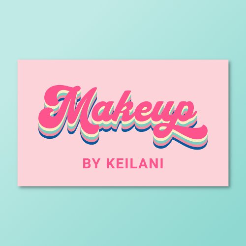 Makeup Artist Makeup By Groovy Retro Colorful Business Card