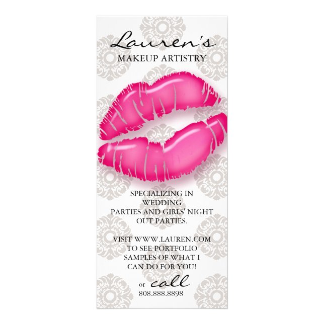 Makeup Artist Marketing Cards Beauty Lips Glossy (Front)