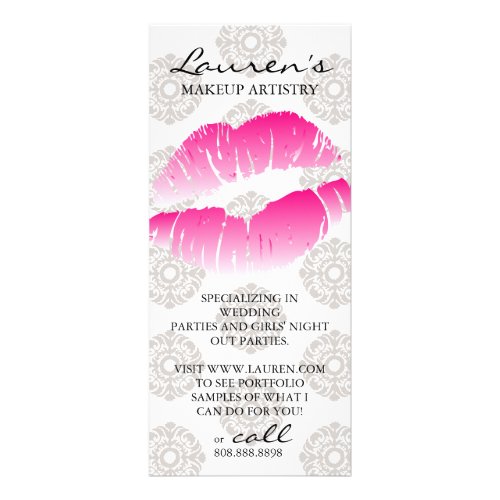 Makeup Artist Marketing Cards Beauty Lips Pink