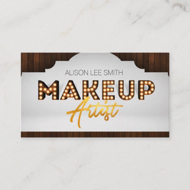 Makeup Artist Marquee Business Card (Front)