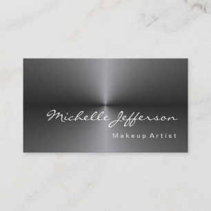 Makeup Artist Metallic Silver Gray Trendy Business Card