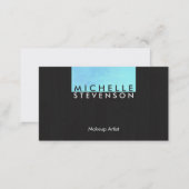 Makeup Artist Modern and Chic Turquoise and Black Business Card (Front/Back)