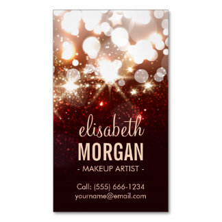 Makeup Artist - Modern Glitter Sparkle Magnetic Business Card