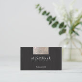 Makeup Artist Modern Stylish FAUX Sequin Black Business Card (Standing Front)