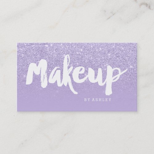 Makeup artist modern typography lavender purple business card