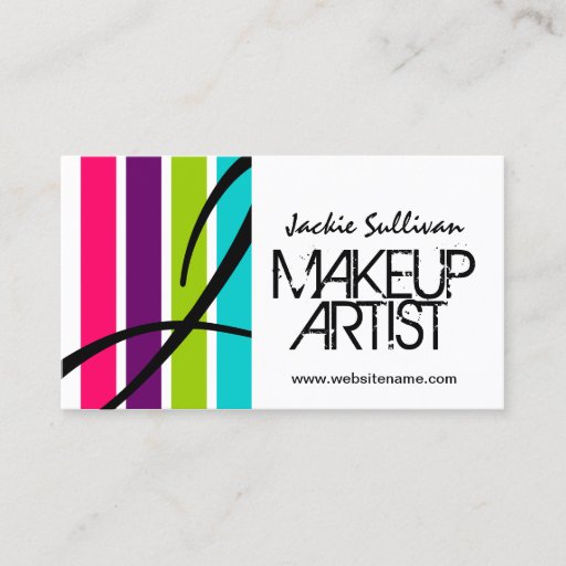 Customizable Makeup Artist Monogram Business Cards