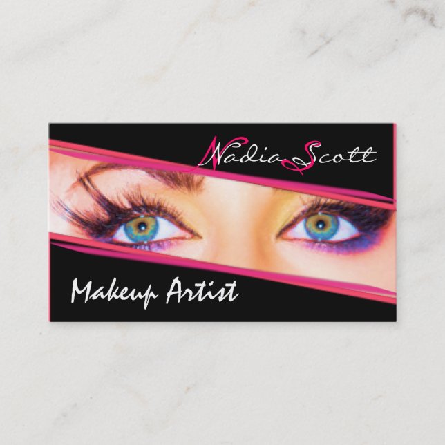 Makeup Artist Monogram Business Card (Front)