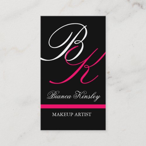 Makeup Artist Monogram Business Cards