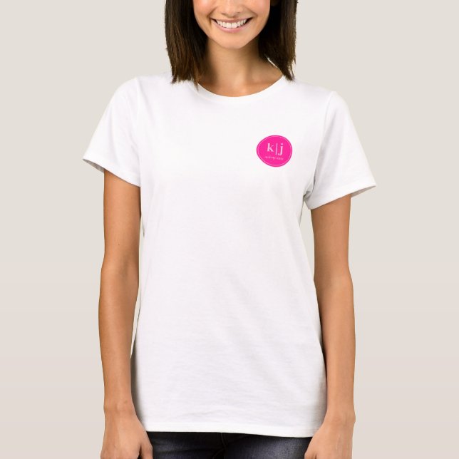 Makeup Artist Monogram Logo Business T-Shirt (Front)