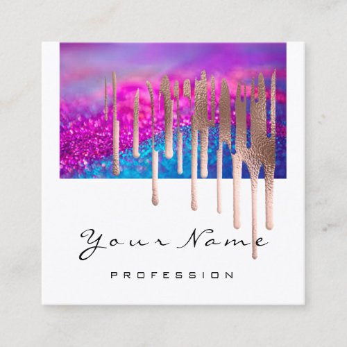 Makeup Artist Nails Salon Modern Purple White Square Business Card