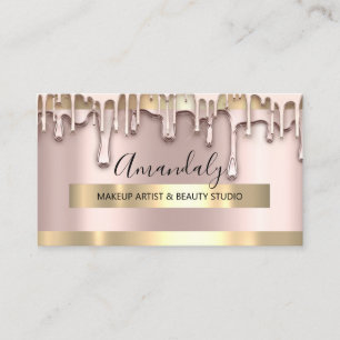 Makeup Artist Nails Wax Beauty Gold Rose VIP Business Card
