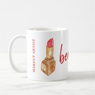 Makeup artist name lipstick and colors kit beauty coffee mug