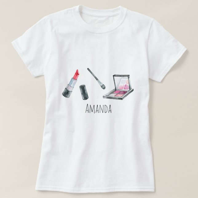 Makeup Artist Personalized Custom Art T-Shirt (Design Front)