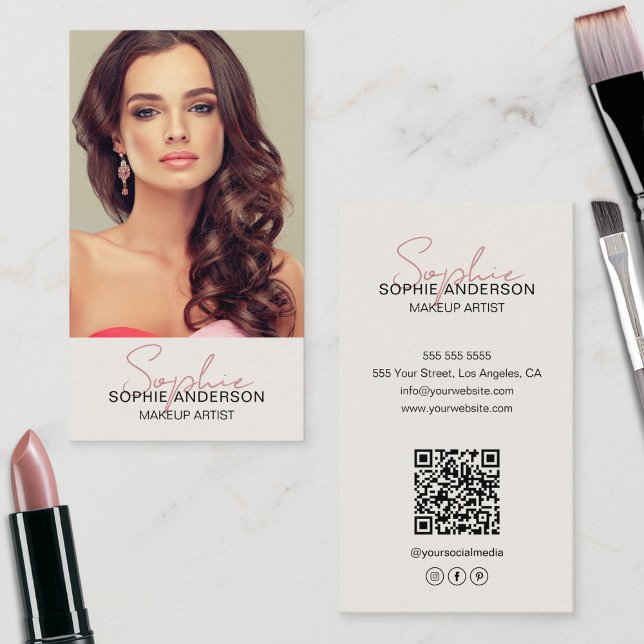 Makeup Artist Photo Business Card (Makeup Artist Photo Business Card)