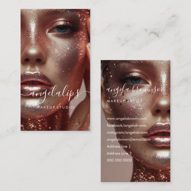 Makeup Artist Photo lips lipstick gloss Business Card (Front/Back)