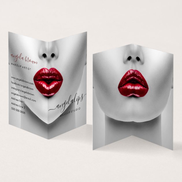 Makeup Artist Photo lipstick gloss Business Card