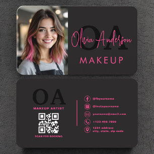 Makeup Artist Photo QR Code Photo Business Card