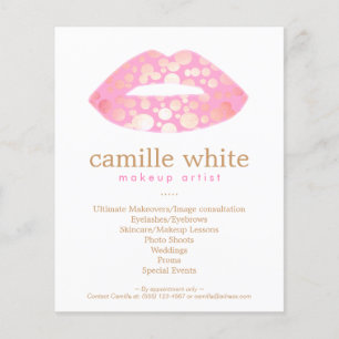Makeup Artist Pink and Gold Lips Beauty Salon Flyer
