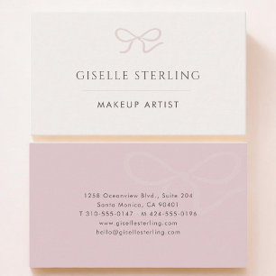 Makeup Artist Pink Bow Business Card