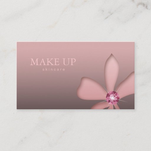Customizable Makeup Artist Pink Flower Diamond Business Cards