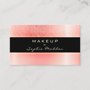 Makeup Artist Pink Gold Ombre Trendy Glitter Business Card