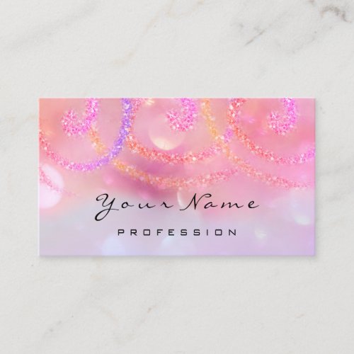 Makeup Artist Pink Holograph Eyelash Glam GLITTER Business Card