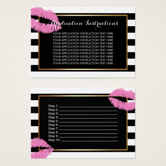Makeup Artist Pink Lips Application Instructions (Front & Back)