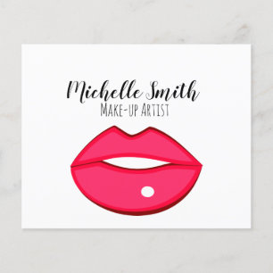Makeup artist pink lips bold modern beauty salon  flyer