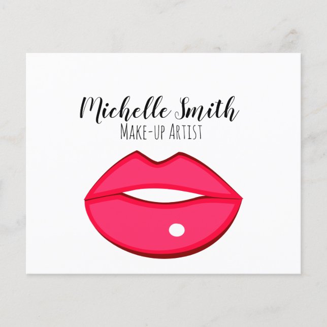 Makeup artist pink lips bold modern beauty salon  flyer (Front)