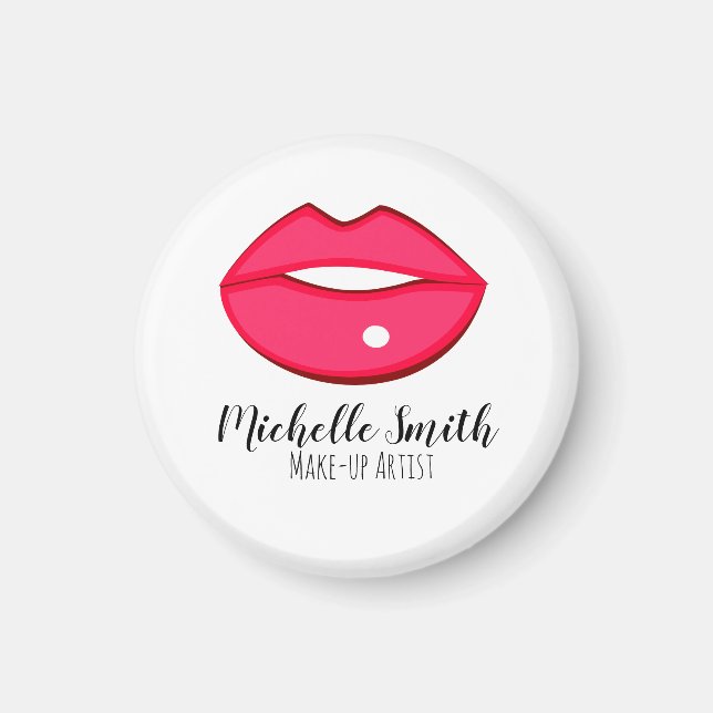 Makeup artist pink lips bold modern beauty salon  magnet (Front)