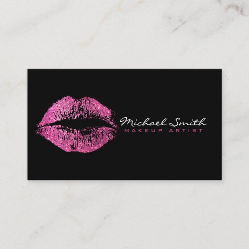 Makeup Artist Pink Lips Business Card