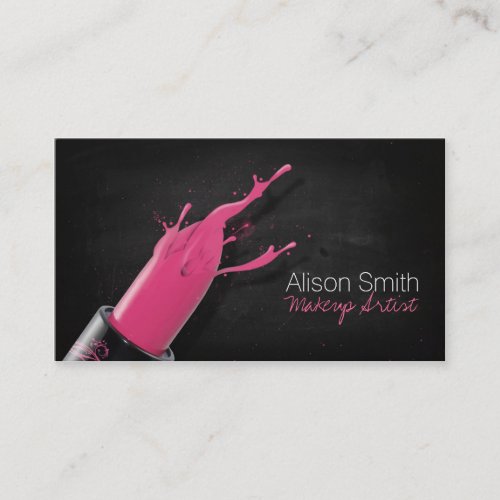 Makeup Artist/Pink Lipstick Business Cards